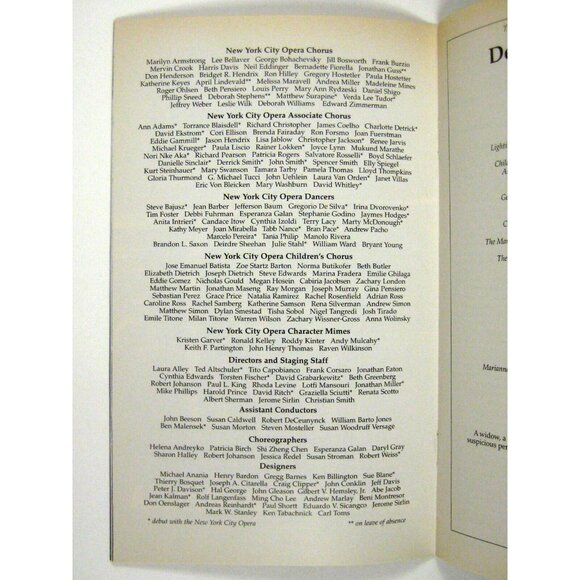 New York City Opera Stagebill 1996 Lincoln Der Rosenkavailier Gwendolyn Jones - Picture 5 of 9
